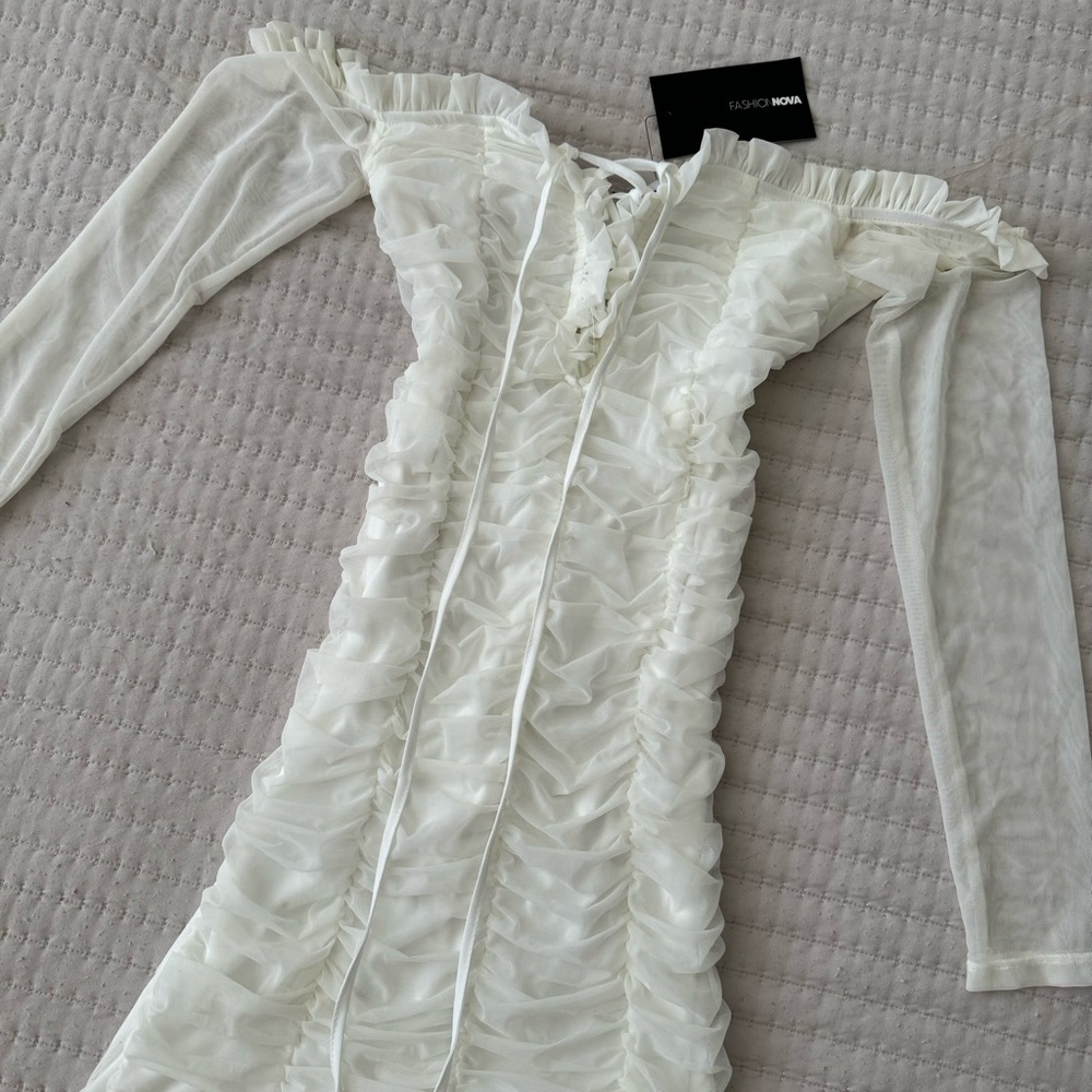 White Mesh Dress